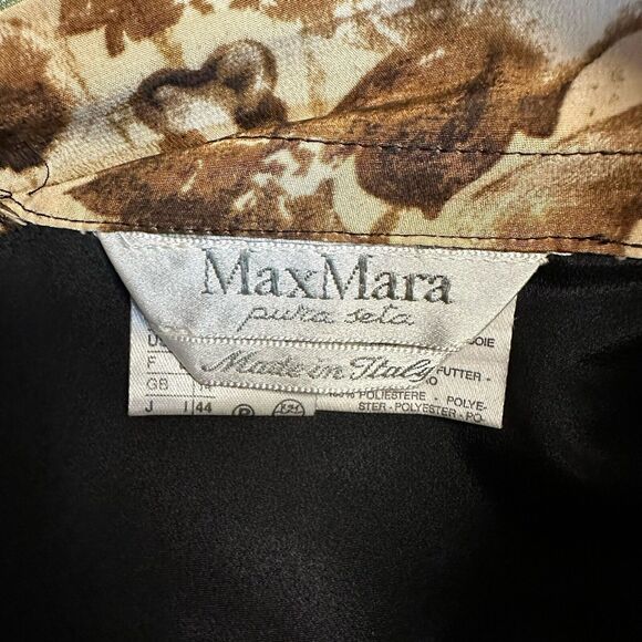 Max Mara Pura Seta 100% Silk Baroque Faux Wrap Pencil Skirt 27" Waist Made Italy - Picture 7 of 9